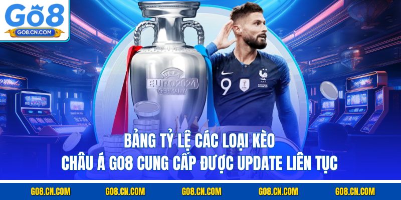 Bảng tỷ lệ các loại kèo châu Á GO8 cung cấp được update liên tục